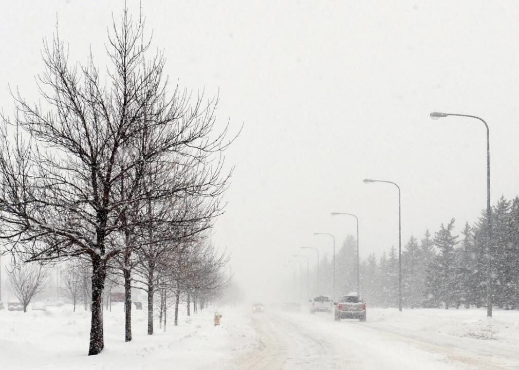 Avoid walking or driving on ice and snow